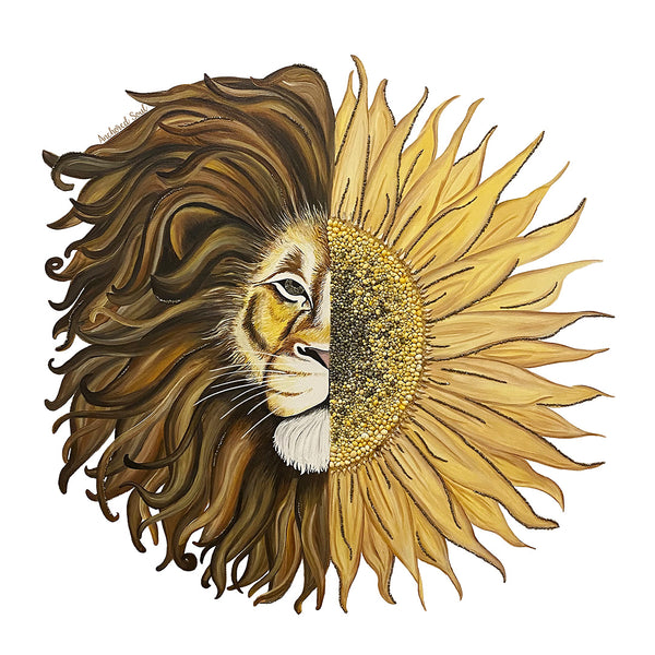 Lion Sun original artwork by Alana Almonte