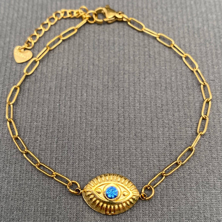 Evil Eye 18K Gold Plated SS Bracelet