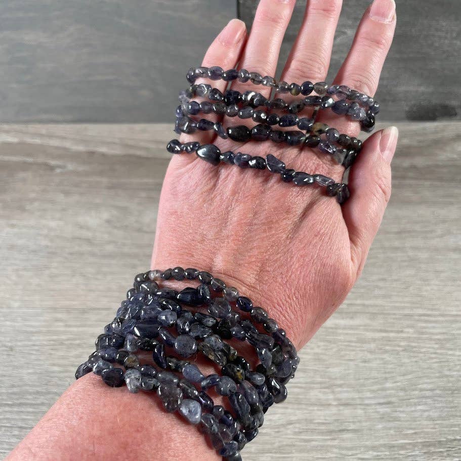 Healing crystal bracelets with natural nugget gemstones for boho spiritual layering
