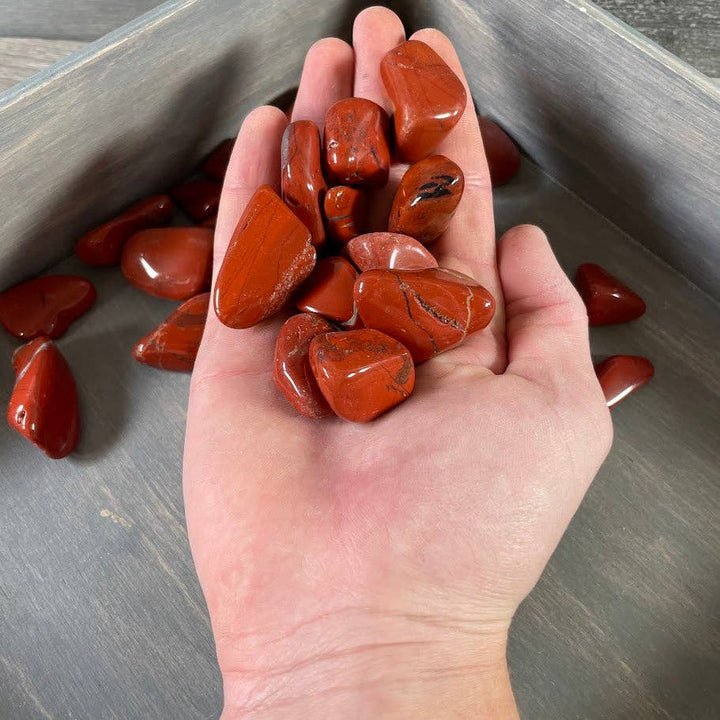Red Jasper Tumbled Stones bulk lot for grounding crystal healing and altar decor