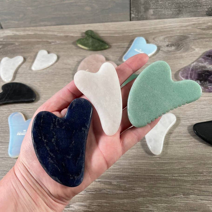 Crystal Gua Sha Facial Massager for holistic skincare rituals and coastal wellness