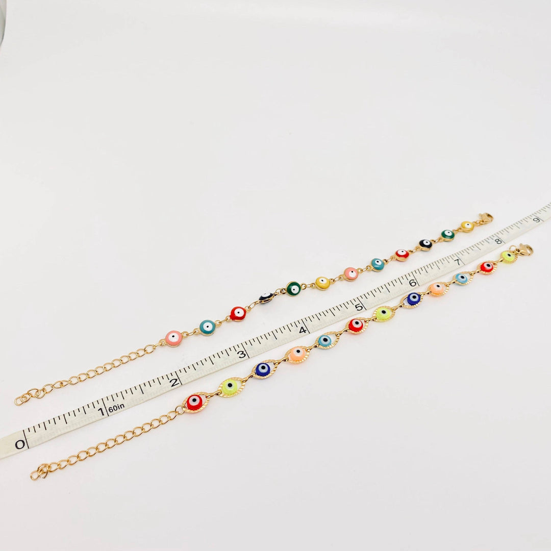 Evil Eye Bracelet 18K gold plated stainless steel boho protection jewelry coastal soul