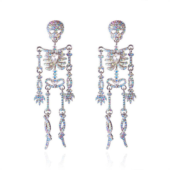 Sparkly Halloween Skeleton Earrings