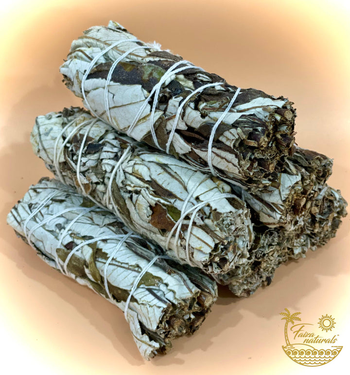 Handcrafted Yerba Santa and White Sage Bundles for coastal energy cleansing rituals