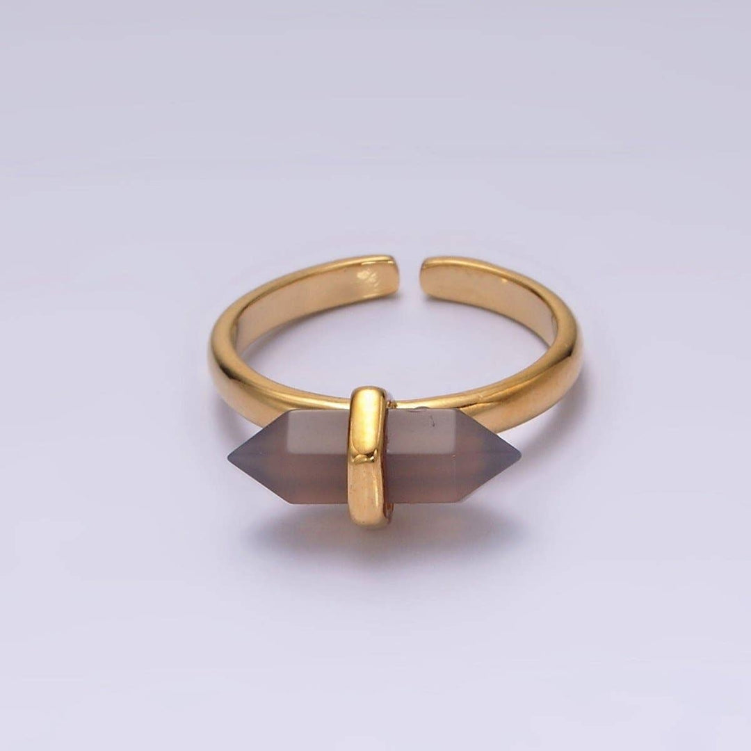 Gemstone Wand Ring in 14K gold filled with natural healing crystal stone