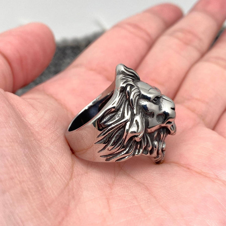Stainless Steel Lion Head Ring