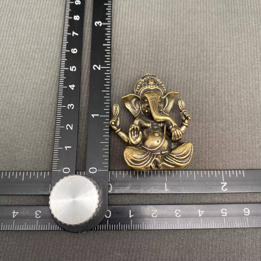 Brass Ganesha desktop ornament for sacred spaces and new beginnings altar decor