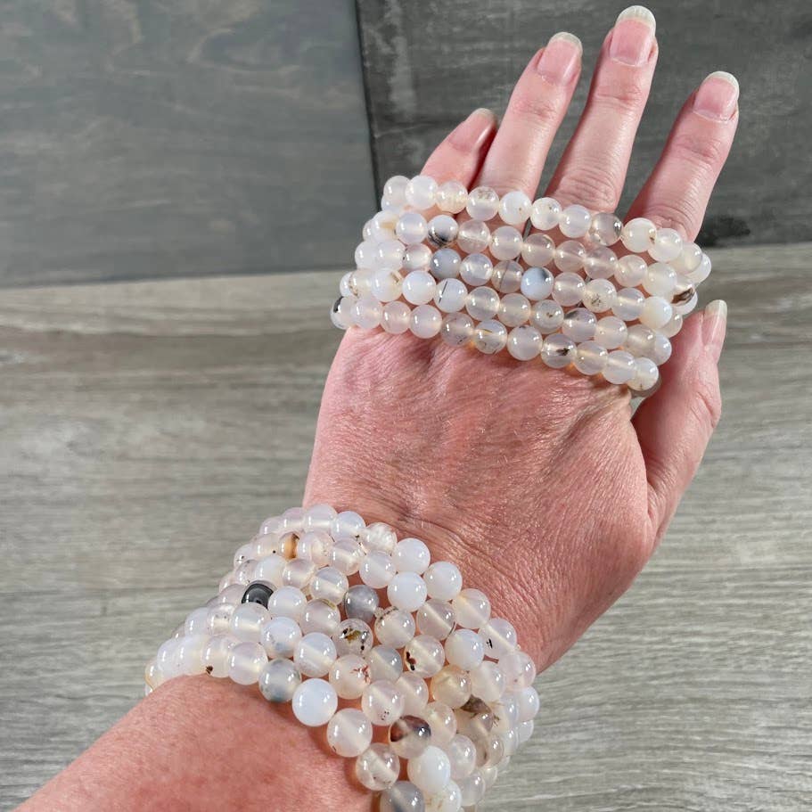 Healing Crystal Bracelets 8mm Round with amethyst and rose quartz boho stackable stretch