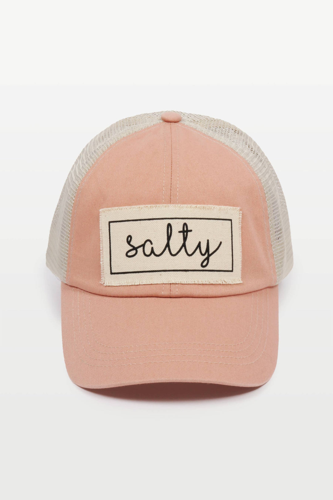 Salty Canvas Patch Mesh Back Baseball Cap for coastal boho beach days