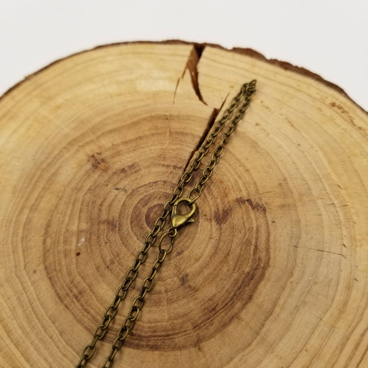 Natural Stone Bronze Triangle Necklace