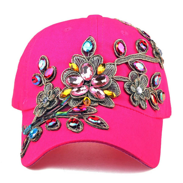 Denim Rhinestone Baseball Cap