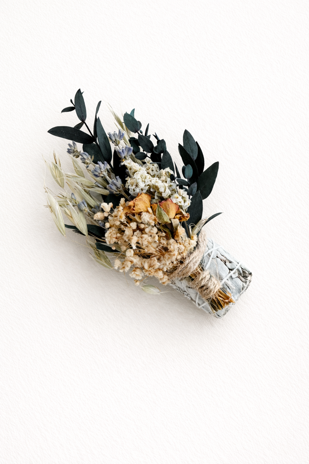 White Sage, Lavender, Eucalyptus &amp; Roses Smudge Stick