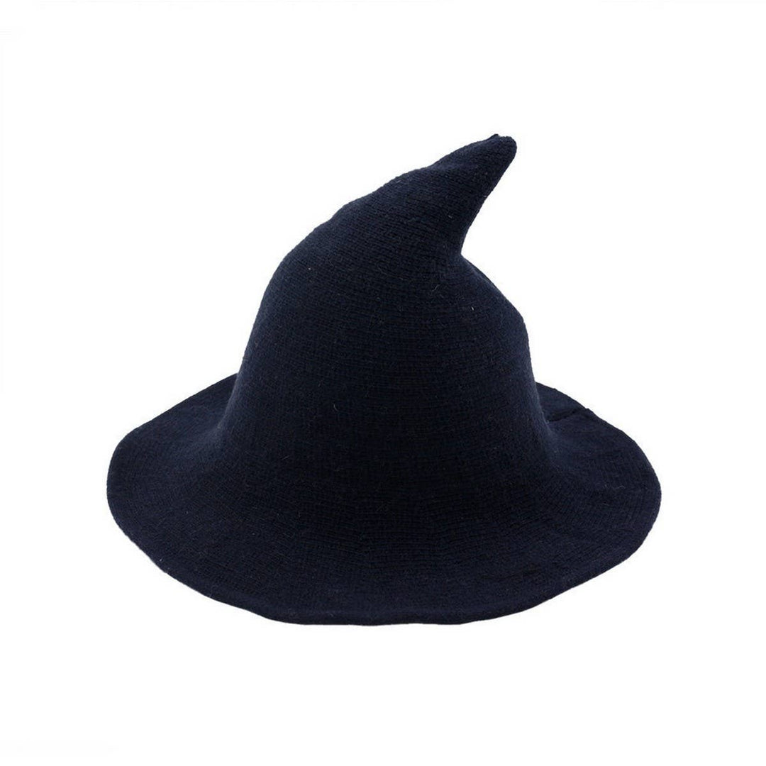 Knitted Wool Witch Hat in a boho coastal style perfect for autumn festivals