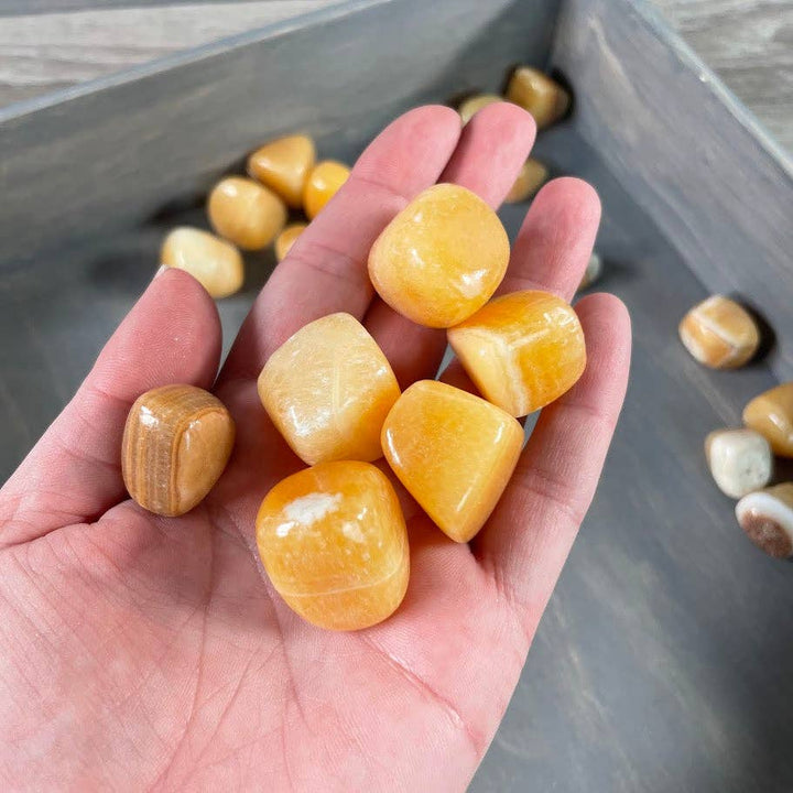 Tumbled Orange Calcite Healing Crystals