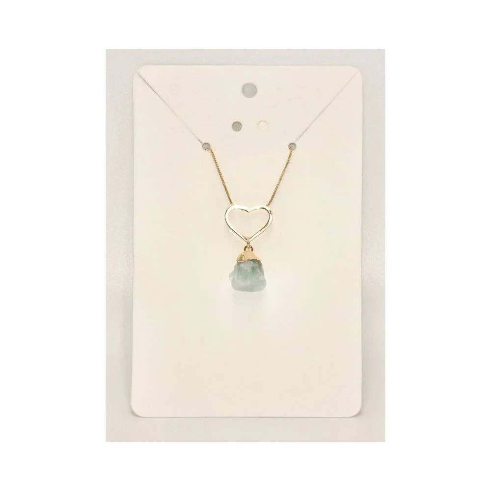 Raw Aquamarine Heart Necklace