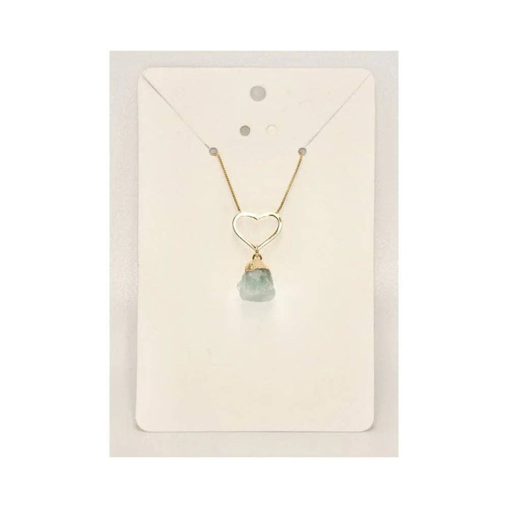 Raw Aquamarine Heart Necklace
