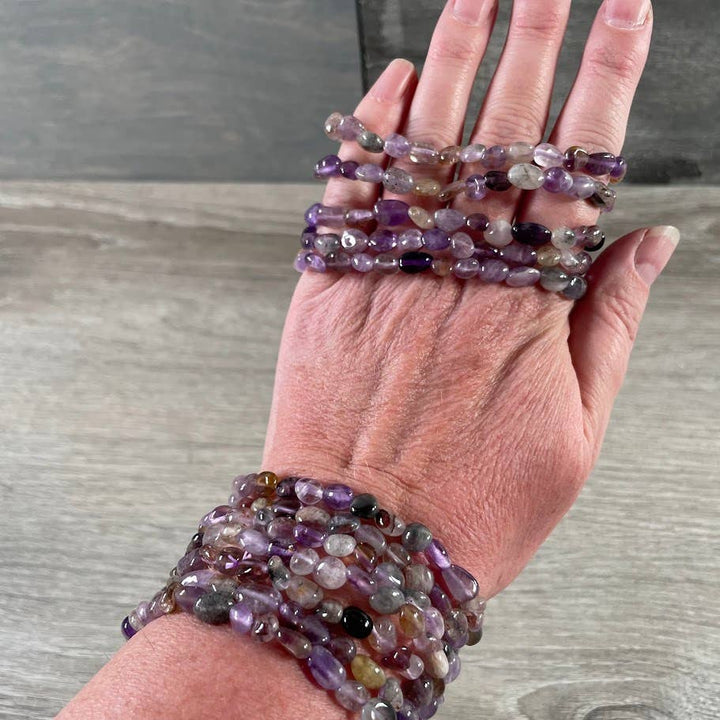 Healing Crystal Bracelets with nugget gemstones for boho coastal spiritual style