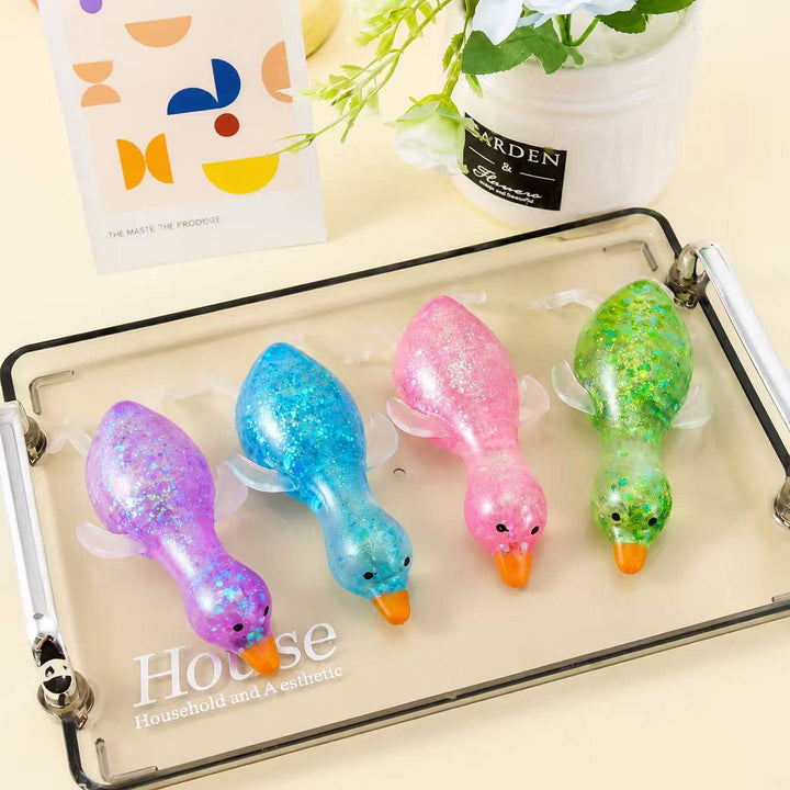 Gold Glitter Goose Squishy Stress Relief Toy