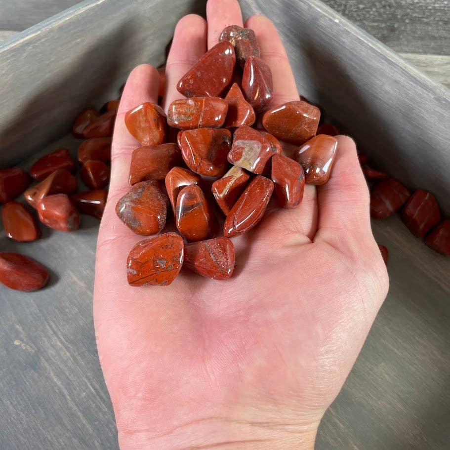Red Jasper Tumbled Stones bulk lot for grounding crystal healing and altar decor