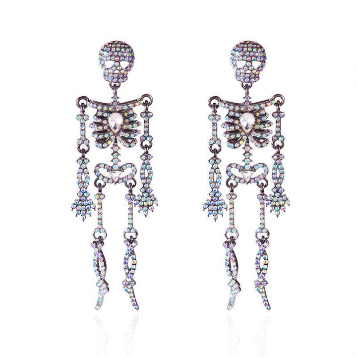 Sparkly Halloween Skeleton Earrings