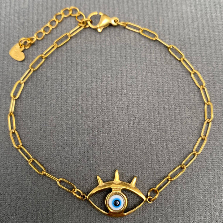 Evil Eye 18K Gold Plated SS Bracelet