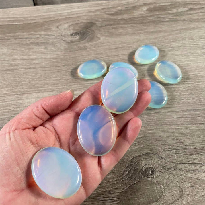 Gemstone Palm Stones 45mm for grounding meditation and coastal holistic healing rituals