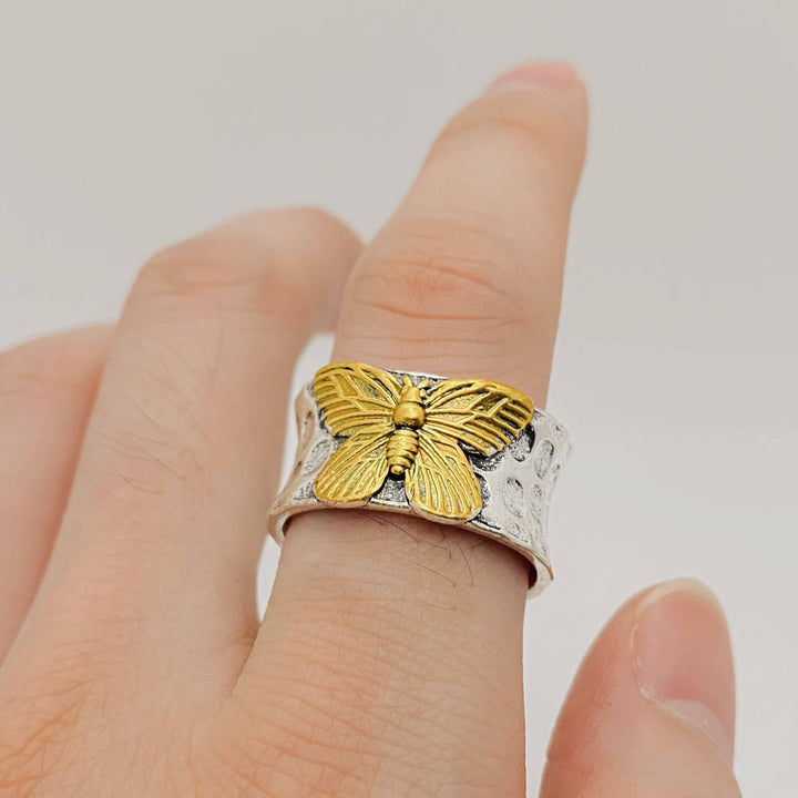 Vintage Two Tone Butterfly Ring