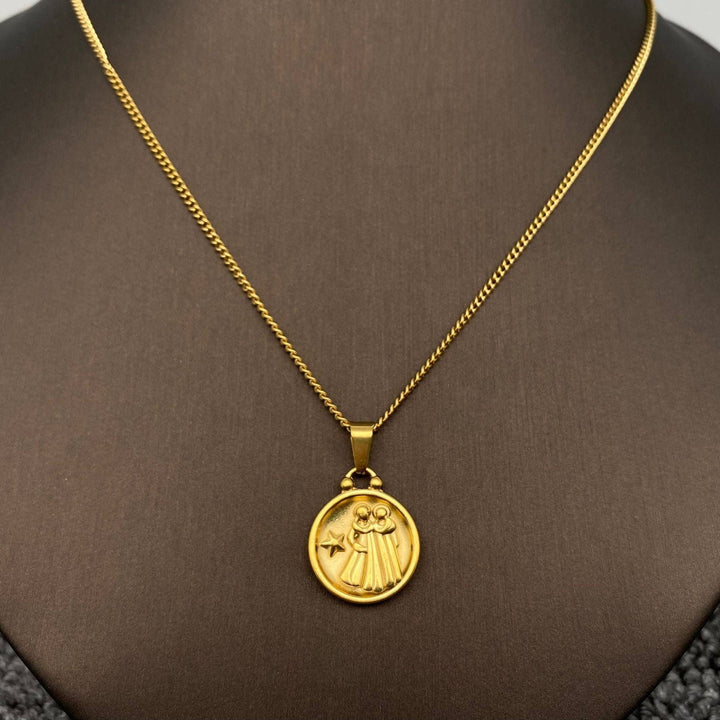 Coin Zodiac 18K Gold Plated SS Necklace