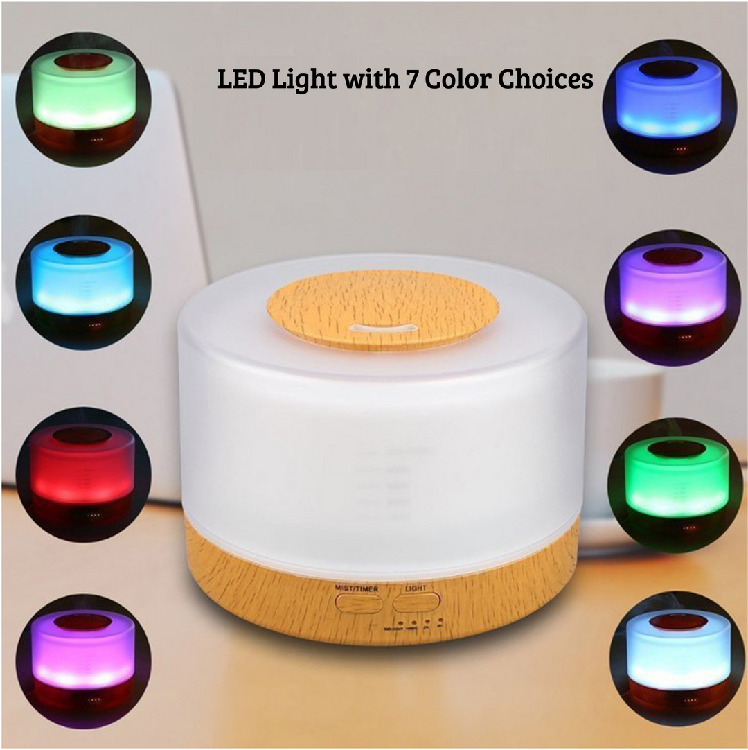 Ultrasonic Home Diffuser 700ml Wood White glowing with calming coastal wellness vibes