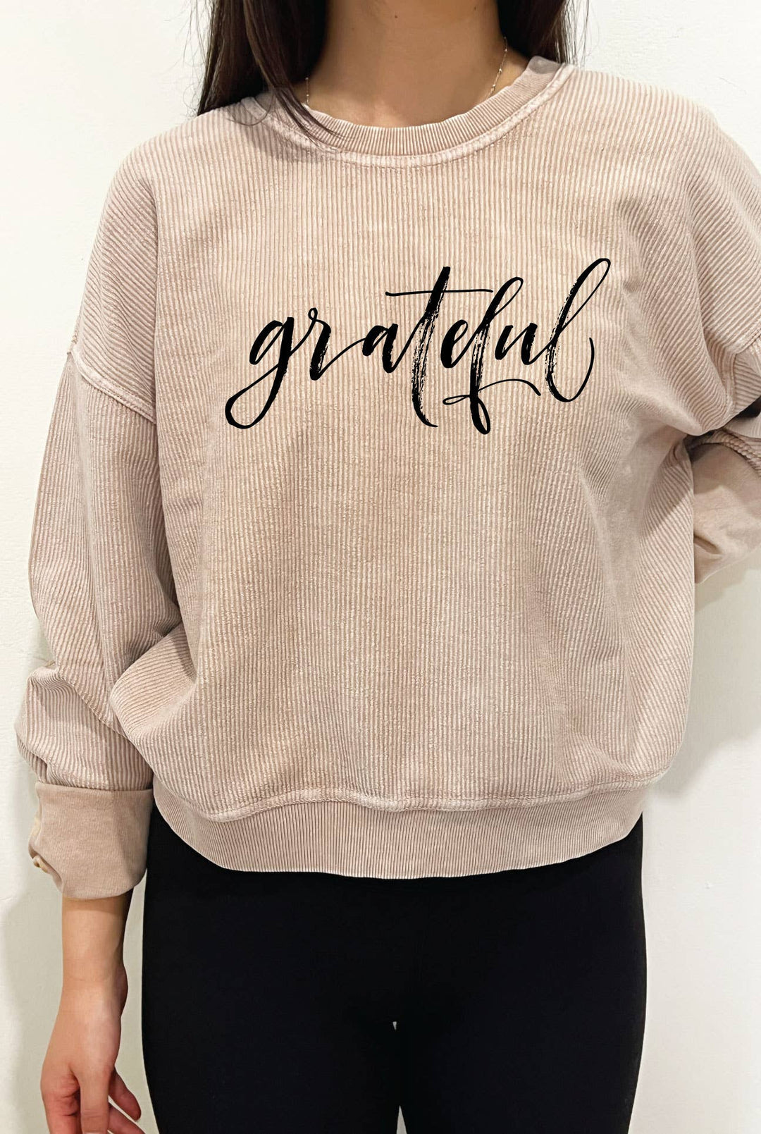 Grateful Cropped Thermal Pullover in vintage mineral wash for cozy coastal style