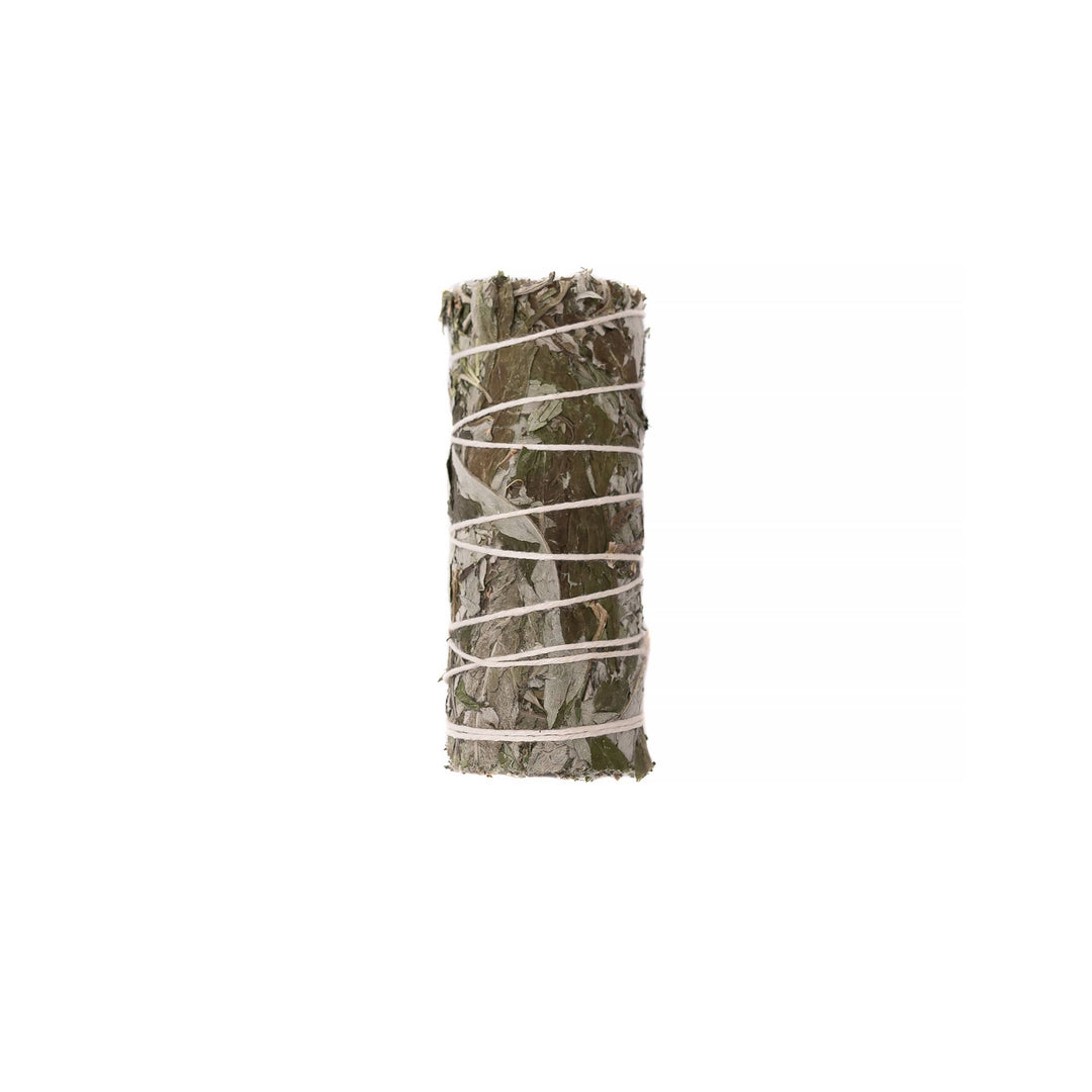 Handcrafted mugwort herb wand for smoke cleansing rituals and intuitive spiritual wellness