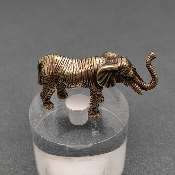 Brass elephant desktop ornament bringing good luck charm and grounding boho energy
