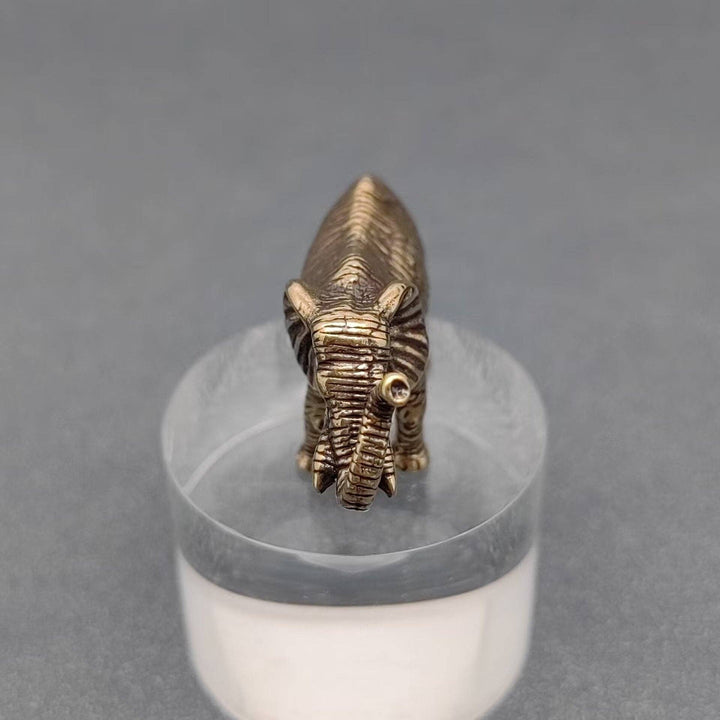 Brass elephant desktop ornament bringing good luck charm and grounding boho energy