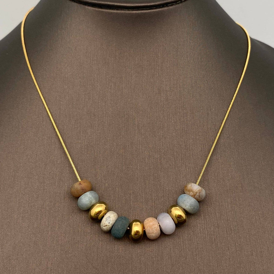 Natural Stone/Rock 18K Gold Plated Necklace