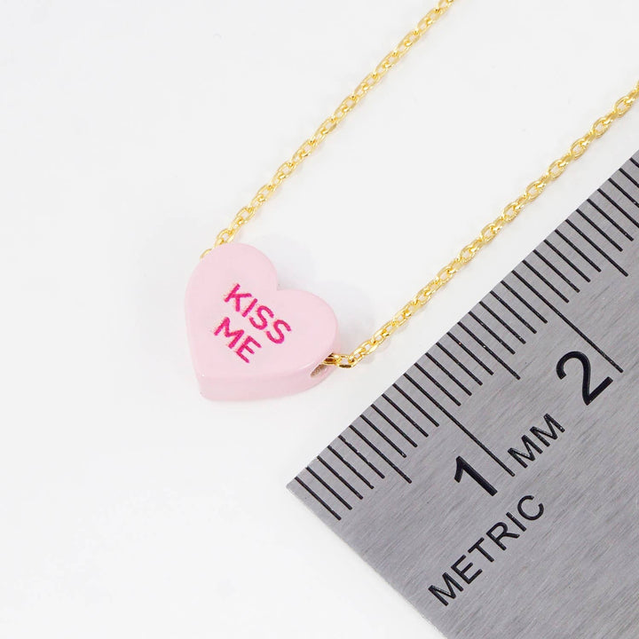 Gold Dipped Heart Candy Necklace PN2773G a sweet coastal boho jewelry treasure