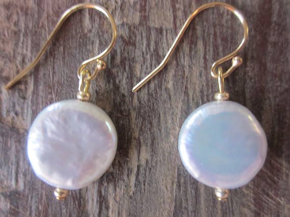 Freshwater Coin Pearl Earrings