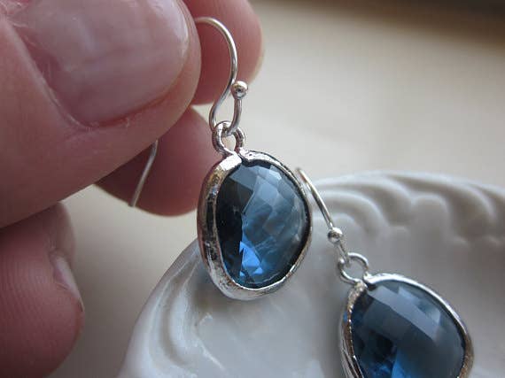 Sapphire Blue Earrings handcrafted for the coastal hippie at Anchored Soul Boutique