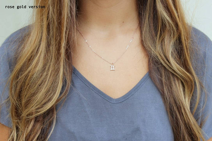14K gold filled zodiac charm necklace with a warm coastal bohemian spirit