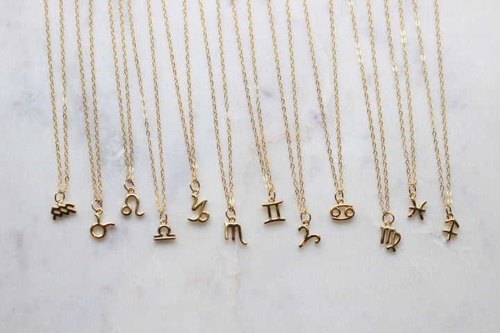 Zodiac Charm Necklace in 14K gold filled with coastal boho soul