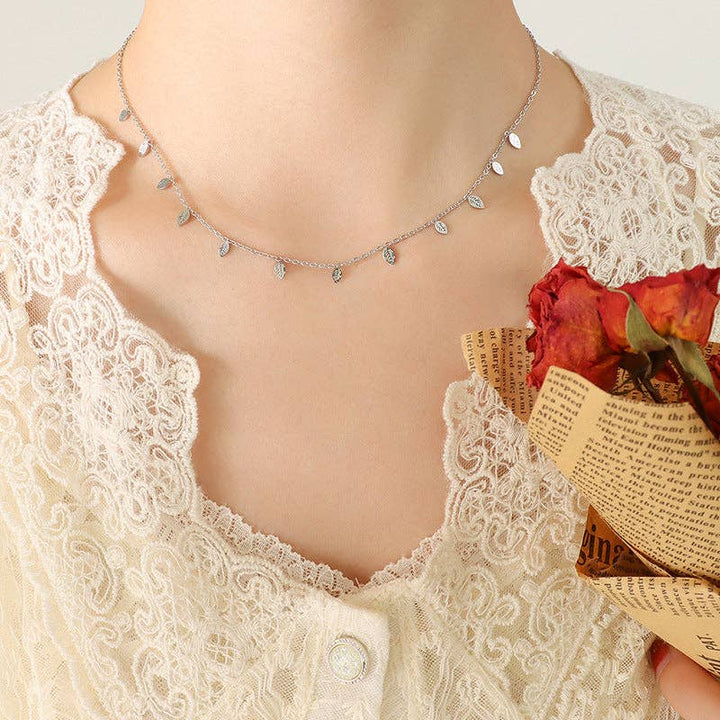 Evil Eye Star Leaf Charm Necklace