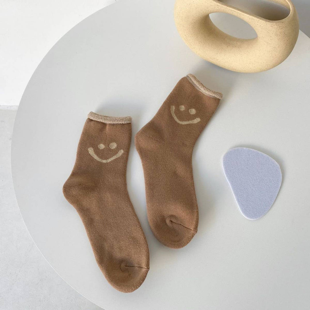Winter Warm Smiley Face Socks for Women