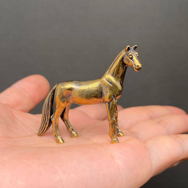 Brass Horse Decoration Desktop Ornament handcrafted spiritual decor for boho coastal homes
