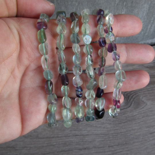 Healing crystal bracelet with natural nugget gemstones for boho spiritual layering