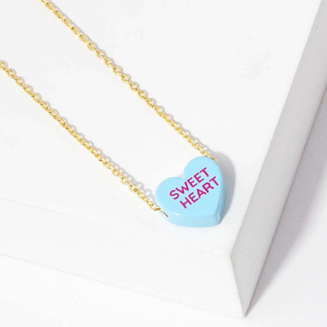 Gold Dipped Heart Candy Necklace handcrafted charm for the coastal free spirit