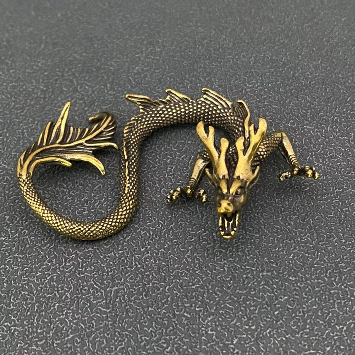 Brass Chinese Dragon Desktop Ornament for protection altar and feng shui decor