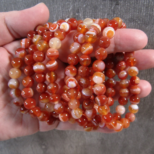 Healing Crystal Bracelets 8mm round beads in amethyst and rose quartz boho stacking jewelry