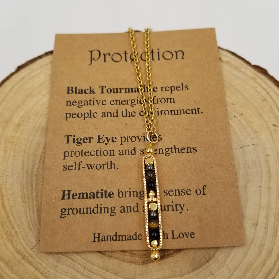 Natural Stone Wishing Bead Anxiety Necklace with gift card for calm