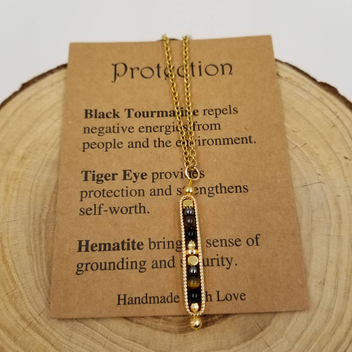Natural Stone Wishing Bead Gift Necklace with Card for Empaths