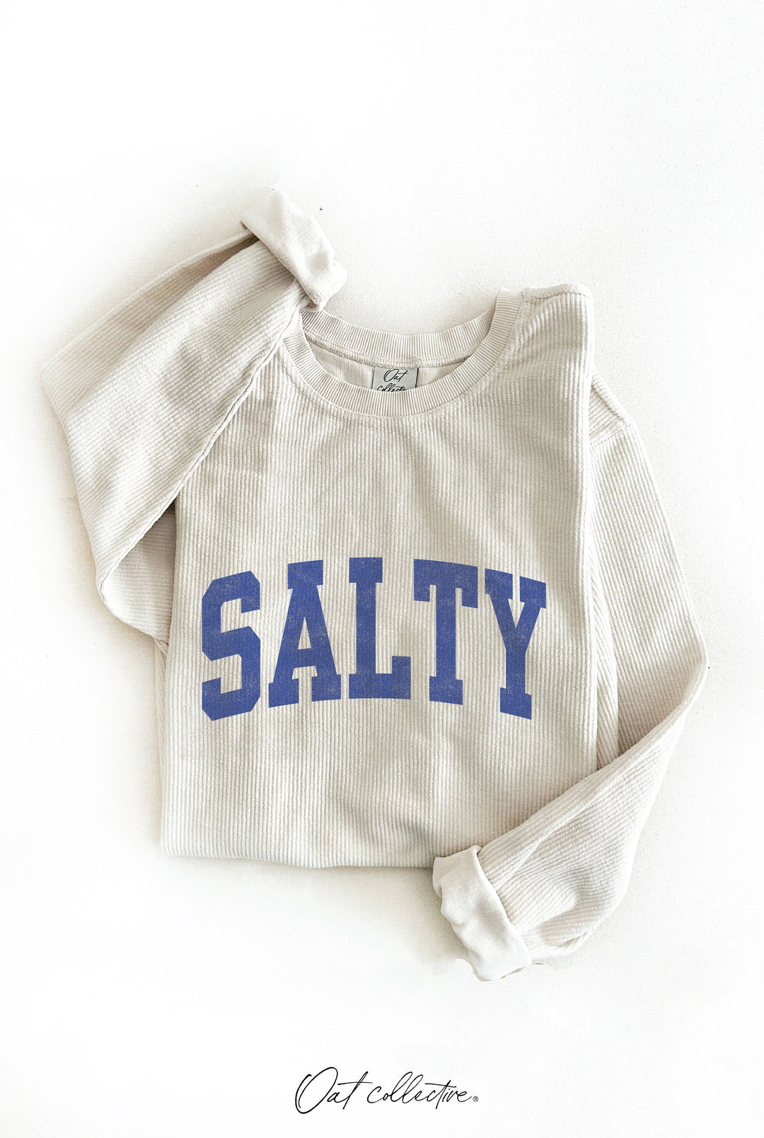 SALTY Thermal Vintage Pullover oversized mineral wash sweatshirt for coastal boho style