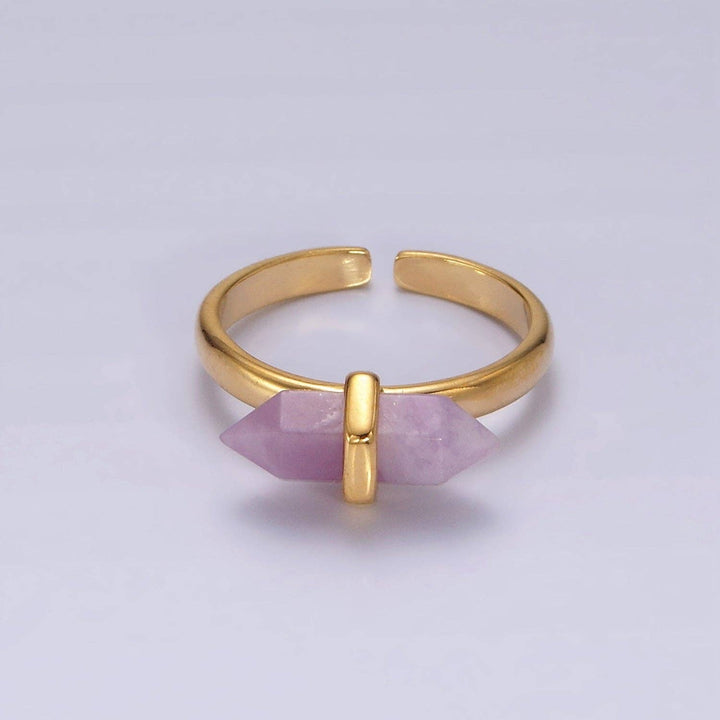 Gemstone Wand Ring 14K Gold Filled with healing crystal boho coastal style